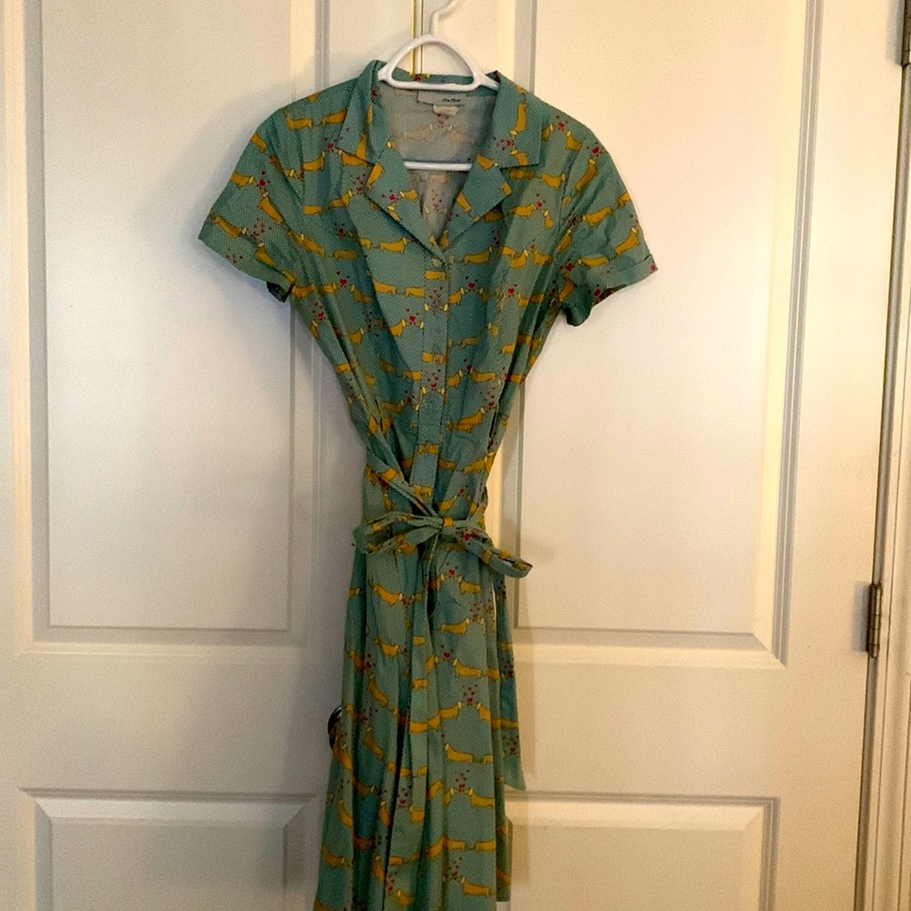 Eva Rose medium shirt dress Dachshund print